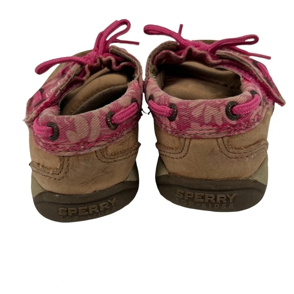 Sperry Pink Leather Intrepid Jr Boat Shoes Size 6 Toddler Girl's
